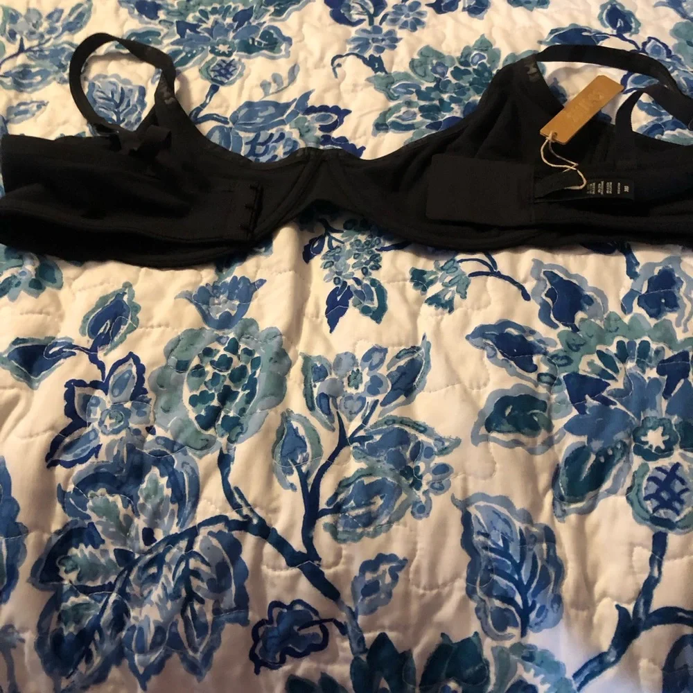 NWT Skims Cotton Logo Underwire Demi Bra Color Soot Hook & Eye Closure - Picture 2 of 6